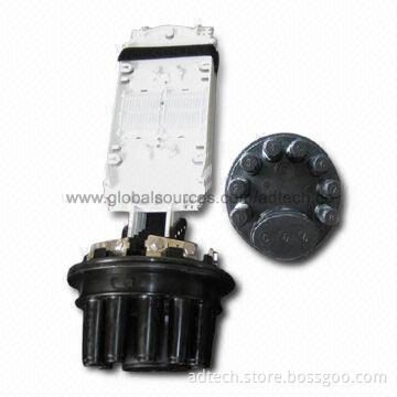 Fiber Optic Splice Closure with Eight Small Holes Plus One Oval Hole, Maximum of Four Trays
